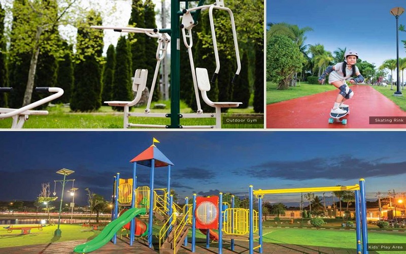 Lifestyle amenities and landscaped spaces at Sterlitee Regal Park Electronic City