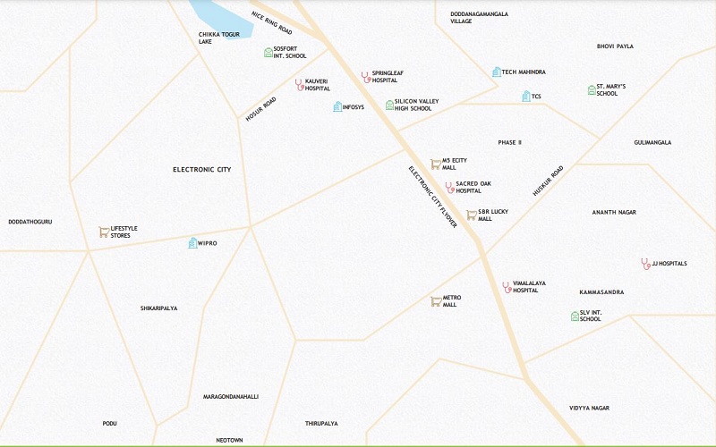 Sterlitee Regal Park location map in Electronic City Bengaluru